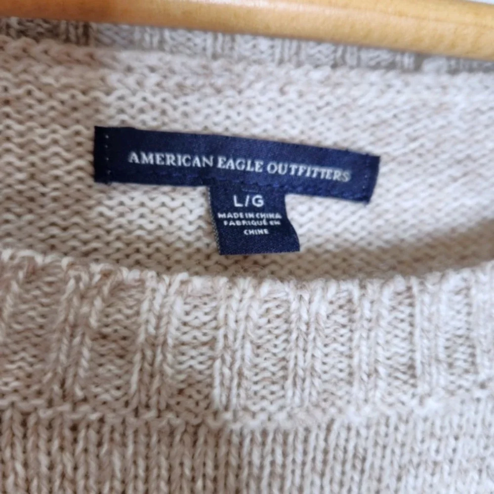 American Eagle Outfitters Aztec Wool Blend Sweater Size Large Brown Beige Gray